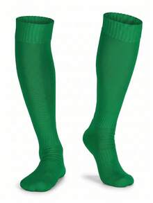 1 Pair Kids Anti-Slip Thickened Long Football Socks, Solid Color Long Sporty Socks For Basketball, Suitable For 2-12 Years Old, First Day Of School - Multicolor - View 4