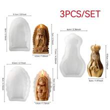Molde de silicona con base de rosa de la Virgen María, molde de vela con detalles en forma de corazón de la diosa religiosa, adecuado para manualidades de yeso DIY, molde estético de estatua sagrada de santo - Molde de niña rezando - Ver 14