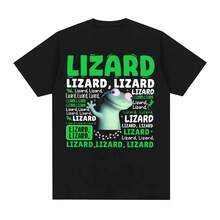 Camiseta de Verano con Estampado Gráfico Divertido de Lizard Meme, Camiseta Gótica para Mujer, Ropa Casual Suave para el Verano - Multicolor - Ver 1