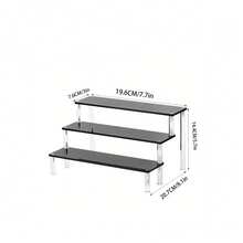 1pc Black Acrylic Tiered Display Stand, Black Acrylic Tiered Storage Rack, Doll Display Rack, Multi-Purpose Multi-Layer Blind Box Figure Storage Rack, Suitable For Bedroom, Study And Shop - Black - View 14