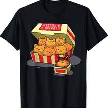 Chicken T-Shirt For Cat Lovers, Food Pun, Kitten - 彩色 - 查看 1