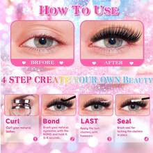 1 Pack 10 Rows 200 Clusters 80D Mixed Color Full Curl Single Length Natural Style DIY False Eyelashes, Beginner-Friendly Reusable Eyelash Clusters, Single Cluster Eyelashes, False Eyelashes - A - View 3