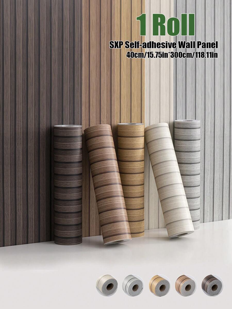 Brodark 1 Roll 40*300cm PVC Self-Adhesive Wallpaper, Faux Plaid Background, Waterproof Bedroom Wall Decor - Number Of Rolls - View 1