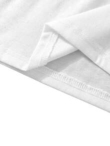1 Piece Teen Boy Casual Print Short Sleeve T-Shirt, Spring/Autumn, Youth Student Clothing, Stylish And Breathable Textile Jacket, For Teenagers Men - White - View 3
