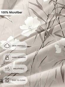 2/3件組花卉印花被套組，超柔軟透氣頂級微纖維四季床寢，可機洗，抗褪色/抗起球/抗縮水/抗皺，適用單人/雙人/加大/特大床，INS現代清新風，易打理，送禮佳品 - 彩色 - 查看 6