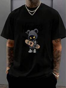 Men T-Shirts - 黑色 - 查看 4
