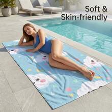1 chiếc khăn tắm bãi biển sợi microfiber in hình đám mây hoạt hình, nhanh khô, siêu thấm hút, nhẹ, không dính cát, hoàn hảo cho bãi biển, hồ bơi, cắm trại và du lịch, quà tặng Ngày Lễ Tình Nhân, vật dụng thiết yếu đi biển|Thiết kế truyền cảm hứng|Khăn tắm mềm thấm hút - Nhiều màu - Xem 5