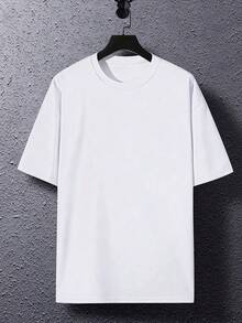 Men's Printed T-Shirt, Regular Style, 180g Pure Cotton - 黑色 - 查看 9