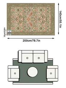 1pc Rug/Carpet/Area Rug/Bath Mat/Door Mat, European And American Luxury Classical Artistic - Elegant Floral And Bird Totem Vintage Style, Suitable For Bathroom, Kitchen, Entryway, Hallway, Bedside, Living Room, Bedroom, All Season Washable Soft Faux Wool Carpet, Home Decor - P - View 16