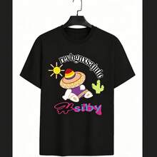 Unisex T-Shirts, Tops, Men's T-Shirts, Women's T-Shirts, Printed T-Shirts, Short-Sleeved T-Shirts, Modern And Casual. - 黑色 - 查看 1