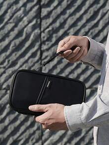 Travel Bag Creative Design Passport Credit Card ID Holder Cash Organizer Wallet Portable Passport Pouch Travel Carry-On Large Capacity Storage Bag Waterproof Ticket Holder Document Bag - Black - View 5