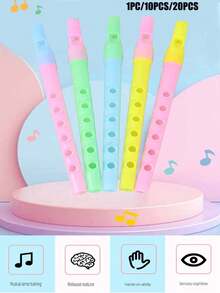 1/10/20 Kazoos, Flautas e Clarinetes de Festa, Cores Aleatórias. Itens Essenciais para Festas de Camping ao Ar Livre, Jogos e Atividades Interativas (Cores e Estilos Aleatórios). - Multicolorido - Visão 2