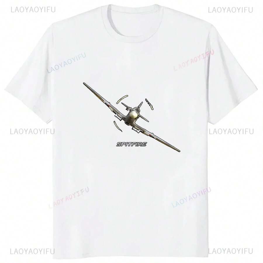 Gran oferta WW2 batalla de Gran Bretaña leyenda supermarine Spitfire Fighter camiseta Harajuku verano manga corta Casual Y2k camiseta para hombre - Multicolor - Ver 1