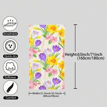 1pc Floral Microfiber Beach Towel Print, Quick Dry, Super Absorbent, Lightweight, Sand-Free, Perfect For Beach, Pool, Camping And Travel, Valentine's Day Gift, Beach Essential|Inspirational Design|Soft Absorbent Towel - Multicolor - View 3
