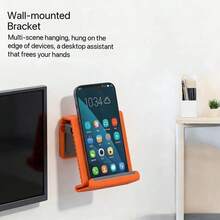 Silicone Desktop Phone Holder, Flexible Foldable Deformable Slouchy Stand, Travel Accessory For Office Desk, Silicone Flexible Phone Stand For All Mobile Devices, For Travel, Home, Car, Airplane, Treadmill, Tablet, Orange Portable Phone Holder - Multiple Styles - View 2