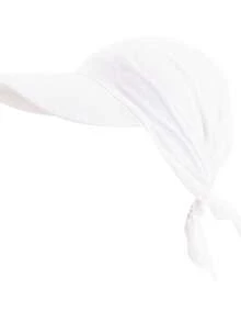 1pc Women's Wide Brim Baseball Cap With Scarf, Tie-Up Baseball Cap, Ribbon Sun Hat, Suitable For Daily Wear - White - View 2