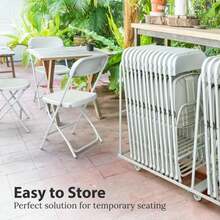 4 Or 10 Pack Folding Plastic Chairs For Weddings, Parties  Home Events - 10 Pack White - View 7
