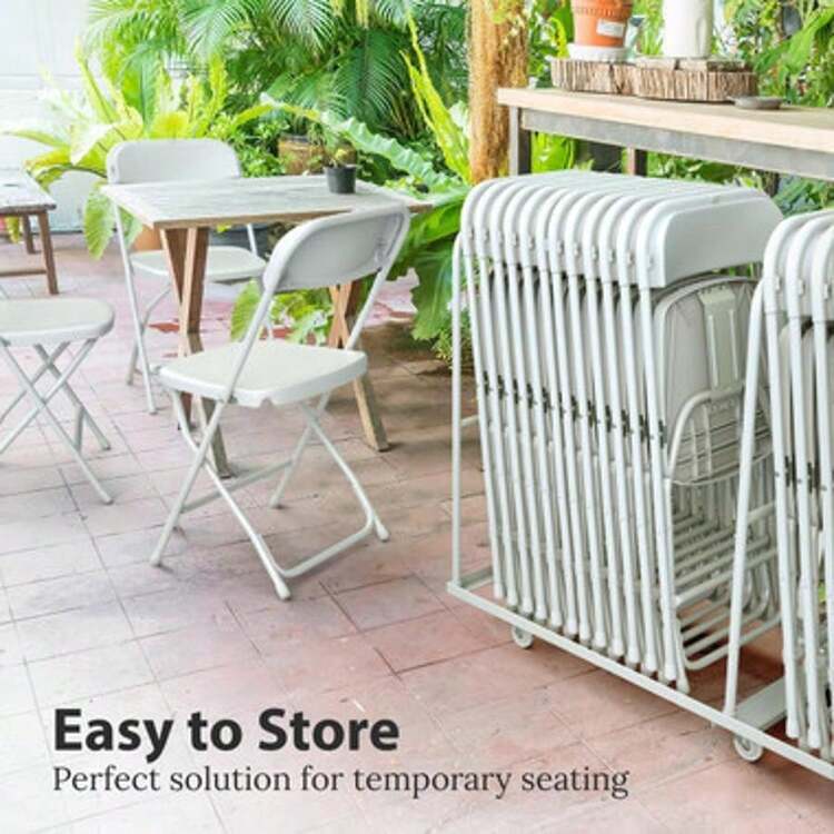 4 Or 10 Pack Folding Plastic Chairs For Weddings, Parties  Home Events - 10 Pack White - View 7