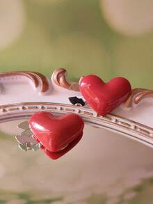 1PC/2PCS Elegant Heart Button Covers, Shirts Button Cover Clip On Button Covers Fashion Crystal Cufflinks Cover - Burgundy - View 6