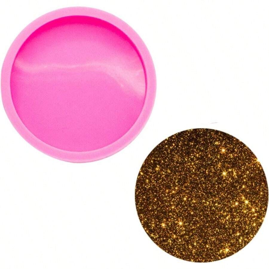 Moldes de resina para posavasos circulares superbrillantes, moldes de silicona de forma redonda, moldes de silicona para fundicin de resina epoxi, moldes de, 8, moldes para fundicin, decoracin - Grande - Ver 1