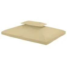 Outsunny Ersatzdach Für Pavillon 3 X 4 M Wasserabweisend Pavillondach Mit Double Ersatzbezug Für Gartenpavillon Ersatzteile Aus Polyestet-Stoff Beige - 卡其色 - 查看 12
