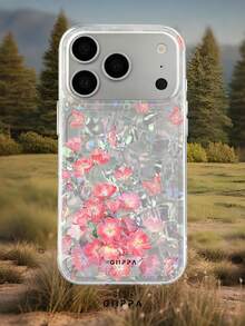GIIPPA 1個貝殼圖案底座搭配蝴蝶與花卉設計，Phone 17 Pro Max 手機殼，相容於 Phone 16 Pro Max、15 Pro Max、14 Pro Max，韓系高端時尚趣味手機殼，相容於 11/12/13/14/15/16 Pro Max Plus，優雅設計適合男女，聖誕節、情人節、復活節、婚禮季和生日送女友的完美禮物！ - 彩色 - 查看 8