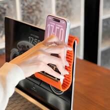 Silicone Desktop Phone Holder, Flexible Foldable Deformable Slouchy Stand, Travel Accessory For Office Desk, Silicone Flexible Phone Stand For All Mobile Devices, For Travel, Home, Car, Airplane, Treadmill, Tablet, Orange Portable Phone Holder - Multiple Styles - View 6