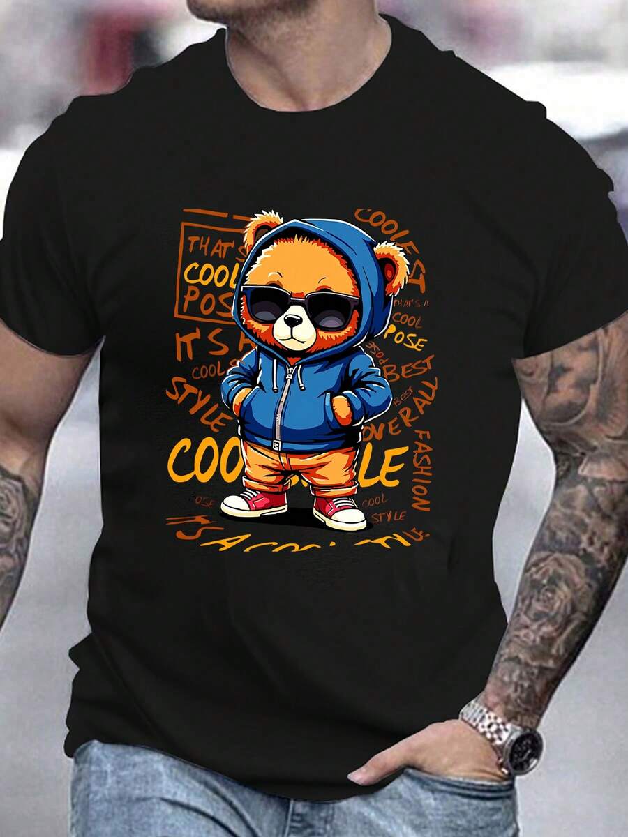 Men T-Shirts - 黑色 - 查看 1