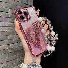 下單並關注商店即可獲贈免費掛繩，四角防摔手機殼/蝴蝶支架手機殼 + 鍊條 + 腕帶手機殼/相容於 Apple 17PROMAX/16promax/15promax/14promax/13promax/12promax/11promax/XSMAX/7/8PLUS/相容於 S26/2524321u 手機殼 相容於小米 相容於榮耀 相容於華為 - 粉色 - 查看 5