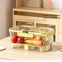 1pc Insulated Storage Box, Portable Hand-Carried Fruit Fresh-Keeping Box, Large Capacity Colander Fruit & Vegetable Airtight Container, Essential For Outdoor And Home Fruit & Vegetable Layered Fresh-Keeping - View 4