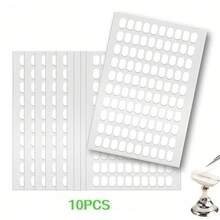 10Pcs Nail Art Display Stand Adhesive Tapes - Pre-Cut Removable Double-Sided Stickers, No Residue, Perfect For Holding Nail Tips On Practice Stands, Creating Nail Art Displays And Acrylic Nail Practice - Multicolor - View 1
