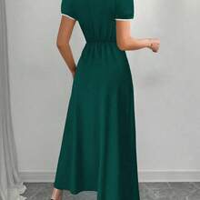 Vestido de moda casual y simple para uso diario de mujeres - Rojo - Ver 8