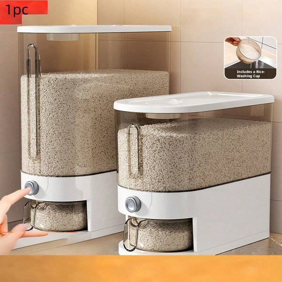 1 hộp đựng gạo chống côn trùng, kín và chống ẩm, chống côn trùng và giữ tươi, dung tích lớn, phù hợp cho Tết Nguyên Đán, phù hợp cho nhà bếp, cắm trại, khách sạn, homestay, nhà hàng, v.v., phù hợp cho tất cả các mùa.