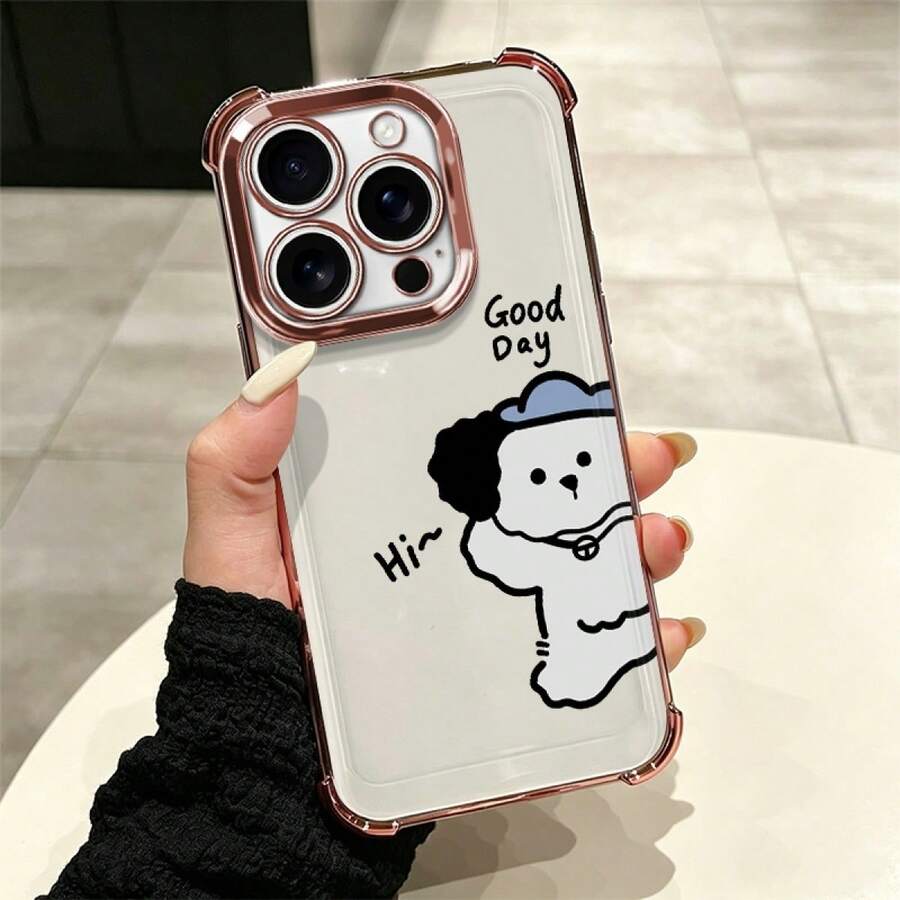 Cartoon Dog Cell Phone Case, Modern Design With Full Drop Protection And Features, Suitable For Multiple Mobile Models Such As Galaxy A Series Up To 17 Pro Max Including Mini, Plus, Pro, Pro Max And 16e, Galaxy A And S Series With A03, A04, A04e, A05, A06, A12, A15, A22, A32, A34, A35, A54, A55, S23, S24 Ultra, Moto G52, G54, G84, Poco Devices C40, C65, M5s, M6 Pro 4G, X5, X6, X6 Pro And  9A, A3, Note 11 4G, Comfortable And Durable Case Ideal For Everyday Use - 粉色 - 查看 1