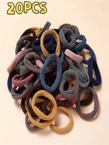 20pcs Seamless Hair Bands, Damage-Free Elastic Ponytail Holders, Suitable For Thick Curly Hair, Non-Slip Soft Headbands, Perfect For Women/Girls Daily Use, Sports, Fitness, Travel, Ideal Birthday, Mother's Day, Easter Gift Choice - Multi-Color Mix/Casual Versatile Morandi Color Hair Bands Scrunchie Hair Ties Elastic Rubber Band - Multicolor - View 2