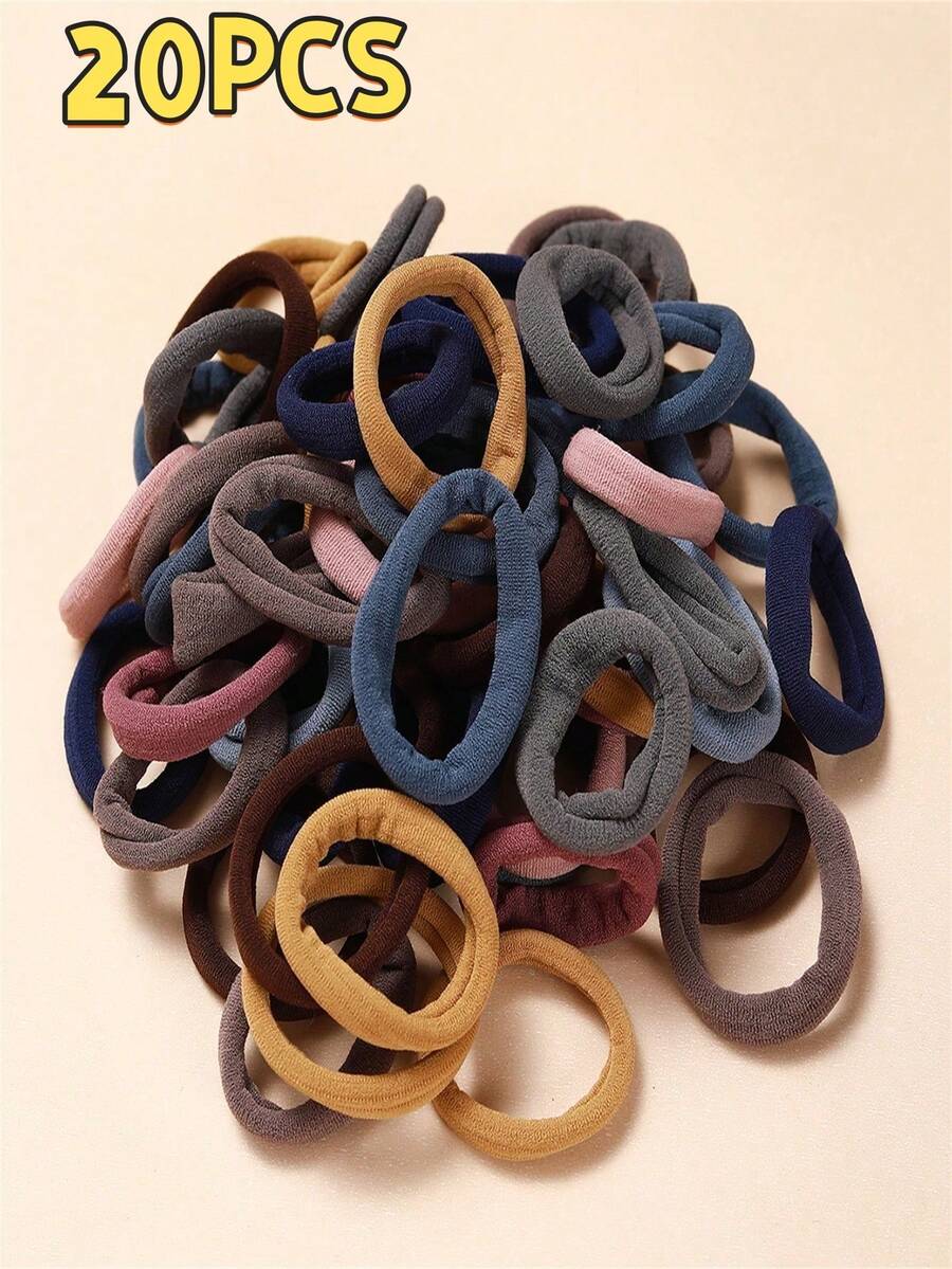 20pcs Seamless Hair Bands, Damage-Free Elastic Ponytail Holders, Suitable For Thick Curly Hair, Non-Slip Soft Headbands, Perfect For Women/Girls Daily Use, Sports, Fitness, Travel, Ideal Birthday, Mother's Day, Easter Gift Choice - Multi-Color Mix/Casual Versatile Morandi Color Hair Bands Scrunchie Hair Ties Elastic Rubber Band