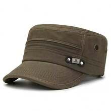 1 pieza Gorra de béisbol de hombre con parte superior plana lavada, gorra casual ajustable con protección solar, adecuada para viajes de primavera/otoño, playa y fiesta - Multicolor - Ver 18
