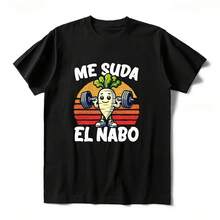 Women's Long Sleeve Graphic Tee, "Me Suda El Nabo" (I Don't Give A Damn), Vintage Soft Casual Tees With Funny Jokes In Spanish, Women's Clothing, Graphic Tees - 彩色 - 查看 1