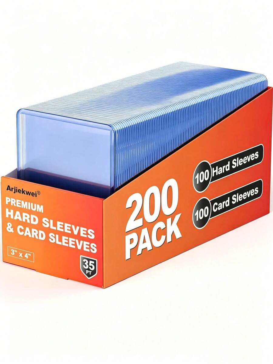 100/50pcs Hard Plastic Card Sleeves, Arjiekwei 3"X 4" Baseball Card Protective Plastic Sleeves, Premium Card Sleeves, Suitable For Sports Trading Cards, Baseball Cards, Football Cards, Game Cards, Back To School Season - A - View 1