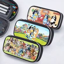 1pc Bluey Pencil Case Stationery Box, Large Capacity, Dirt Resistant, Simple Multi-Layer Pencil Case - Multicolor - View 1