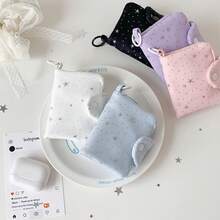 1pc Fabric Silver Star Coin Purse, Women's Wallet, Wristlet Wallet, Card Holder, Wallet Keychain, Snap Closure Pendant Storage Bag, Student Bus Card Mini Pouch, Travel Essential, School Essential, College Essential, Bag Charm, Mini Wallet Essential, Desk Accessory, School Supplies - Multicolor - View 8