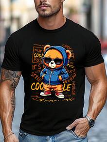 Men T-Shirts - 黑色 - 查看 2