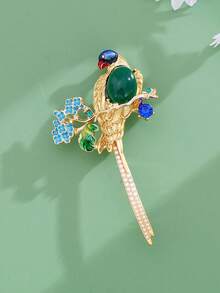 1pc Vintage Enamel Parrot Brooch, Creative Badge, Bag & Clothing Decoration, Exquisite Design, Suitable For Daily Wear, Party Outfits, Versatile Pin Accessory - Multicolor - View 3