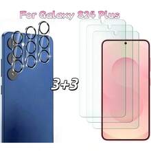 6入 (3+3) 相容於 Galaxy A37/A57/S24/S24 Plus/S24 Ultra/S25/S25 Plus/S25 Ultra/S26/S26 Plus/S26 Ultra 高畫質透明鋼化玻璃螢幕保護貼 3入 + 3D 絲網印刷高畫質鋼化玻璃相機鏡頭保護貼 3入,9H 鋼化玻璃,支援指紋解鎖,高畫質透明相容保護殼 耐刮防摔,易於安裝,耐刮耐磨,螢幕保護貼,鏡頭保護貼 - 無色 - 查看 22
