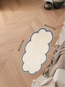 1pc Asymmetrical Cloud-Shaped Rug, Minimalist Fresh Style, Light Blue Border, Soft White Filling, Suitable For Casual Bedroom, Laundry Room, Sofa, Decorative Rug, Bedroom Decor, Small Rug, Carpet, Home Decor, Living Room Rug - Multicolor - View 15