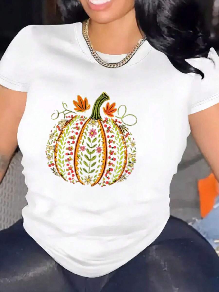 Women's Comfortable Round Neck Casual Cotton Blend Short Sleeve T-Shirt Soft Breathable Top Women's Clothing Summer Spring Streetwear - 黑 - 查看 1