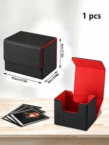 Trading Card Game Card Box, MTG Commander Card Box, Can Hold 100+ Single-Sleeved Cards, Leather Magnetic Card Storage Box, Suitable For TCG, CCG, And Other Cards. - Multicolor - View 2