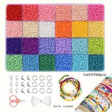 11520/5760pcs Set/500pcs Random Loose Beads 3mm Seed Beads Bracelet Making Kit, For DIY Friendship Bracelets, Necklaces, Earrings, Rings, Cross Stitch, Crafts, Gift Making - Multicolor - View 9