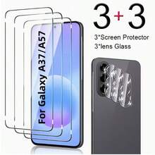 6入 (3+3) 相容於 Galaxy A37/A57/S24/S24 Plus/S24 Ultra/S25/S25 Plus/S25 Ultra/S26/S26 Plus/S26 Ultra 高畫質透明鋼化玻璃螢幕保護貼 3入 + 3D 絲網印刷高畫質鋼化玻璃相機鏡頭保護貼 3入,9H 鋼化玻璃,支援指紋解鎖,高畫質透明相容保護殼 耐刮防摔,易於安裝,耐刮耐磨,螢幕保護貼,鏡頭保護貼 - 無色 - 查看 3