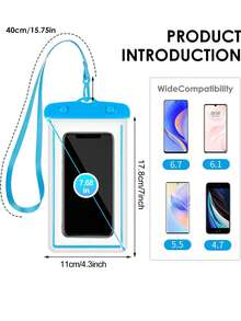 2pcs Universal Waterproof Phone Pouch, Waterproof Phone Case, Compatible With IPhone 14/13/12/11 Pro Max/XS Plus, Compatible With Samsung Galaxy S22/S23 Phones (Up To 7.0 Inches), 3D Waterproof Phone Dry Bag - Multicolor - View 6